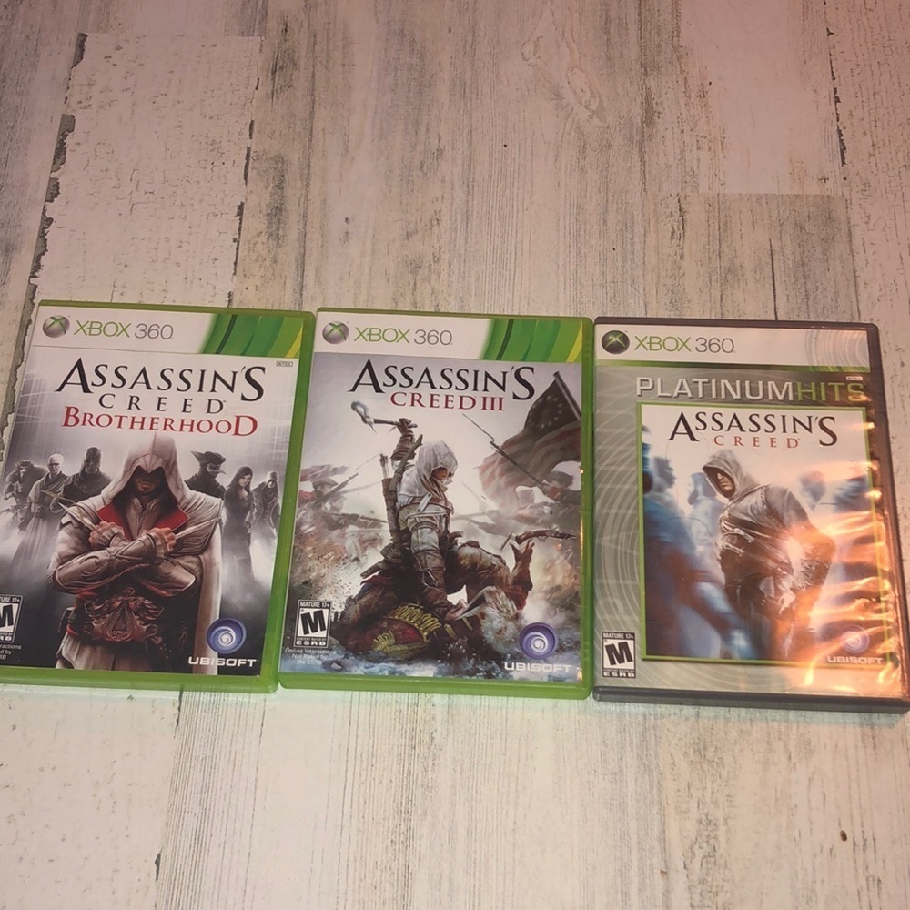 Assassins creed XBOX 360 game combo pack 3 games gaming system games vid…​​